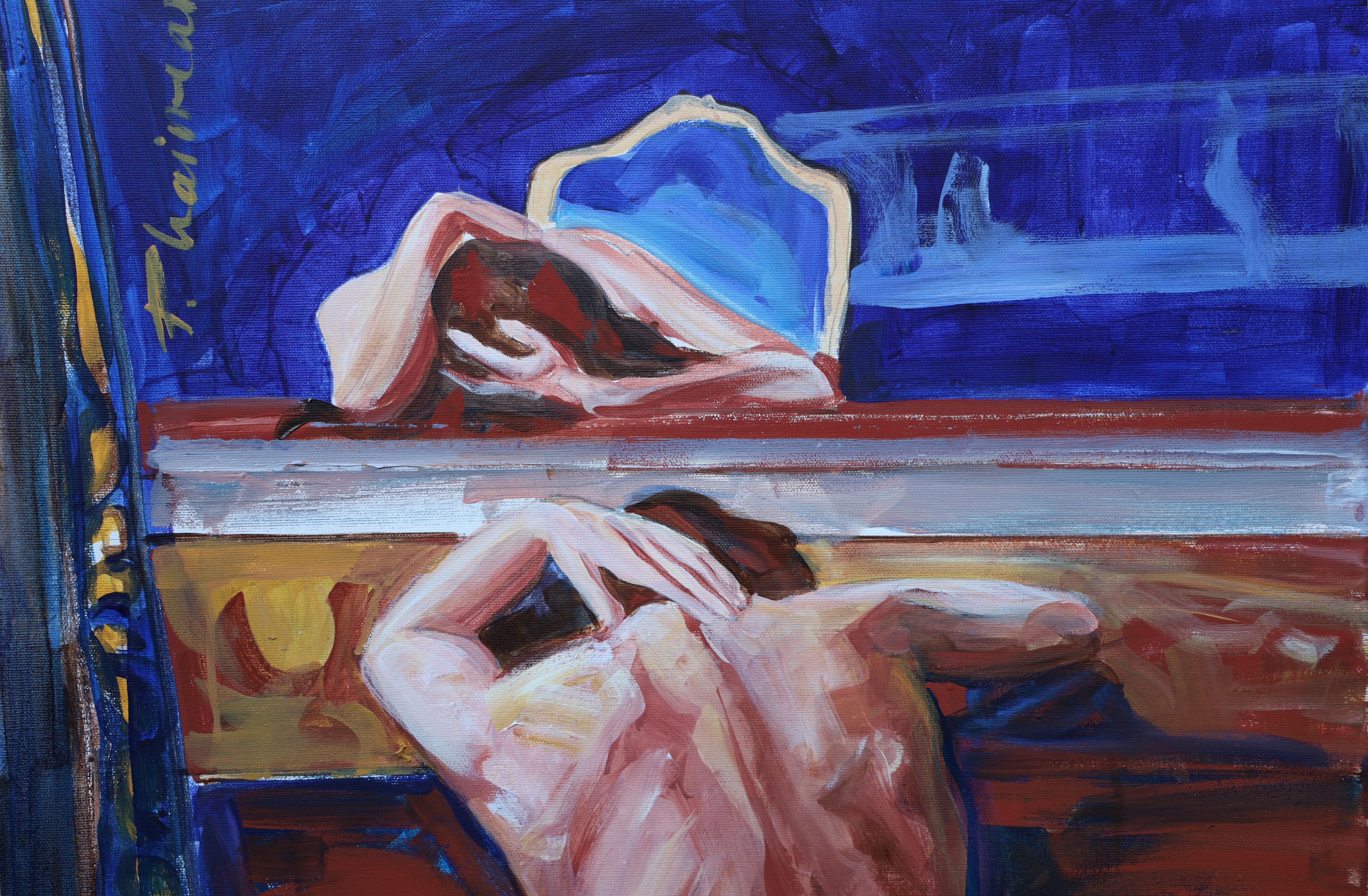 Peinture de nue originale de Paula Craioveanu encadrée en vente 2
