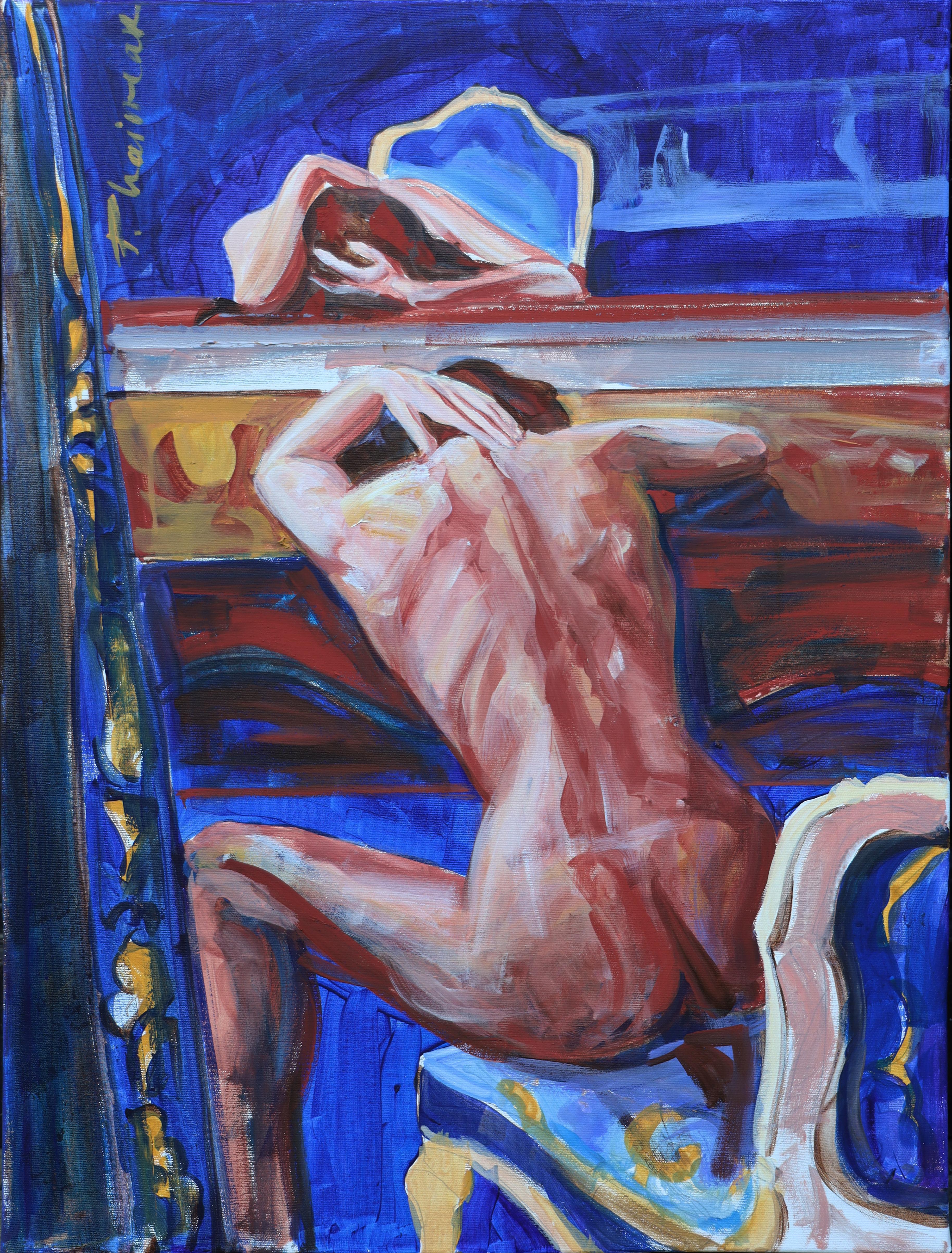 Peinture de nue originale de Paula Craioveanu encadrée en vente 1