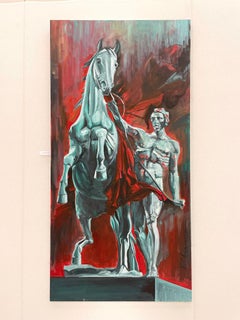 The Horse Tamer - original painting by Paula Craioveanu - Neo Mythology Hero