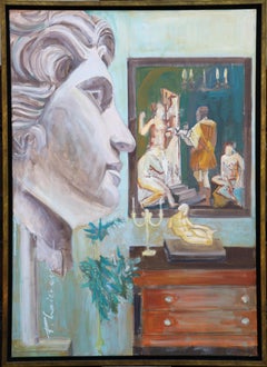 Lo Studio del Pittore dipinto originale di Paula Craioveanu olio su tela con cornice