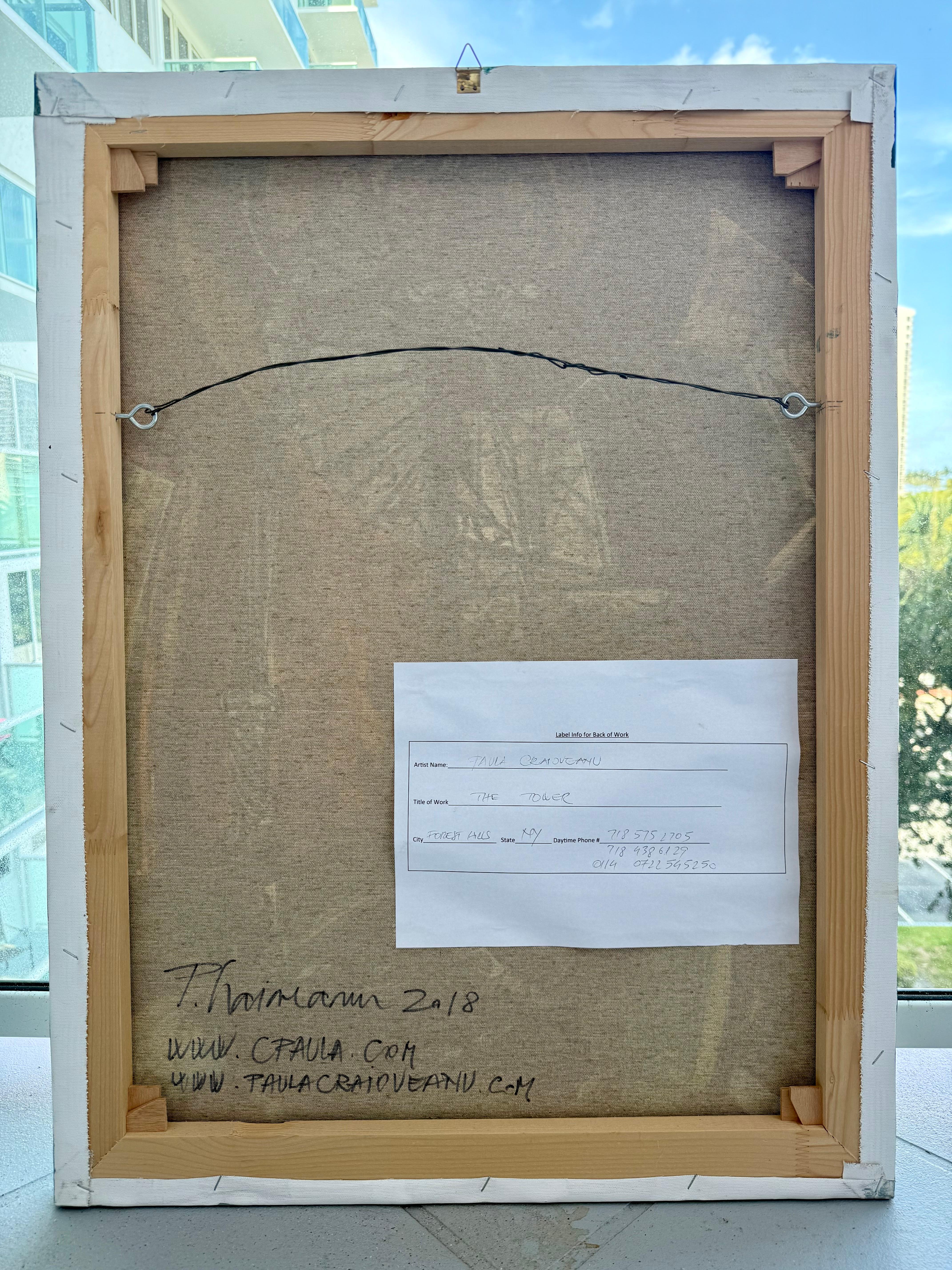THE TOWER – originales großes Ölgemälde Paula Craioveanu  55x40in im Angebot 10