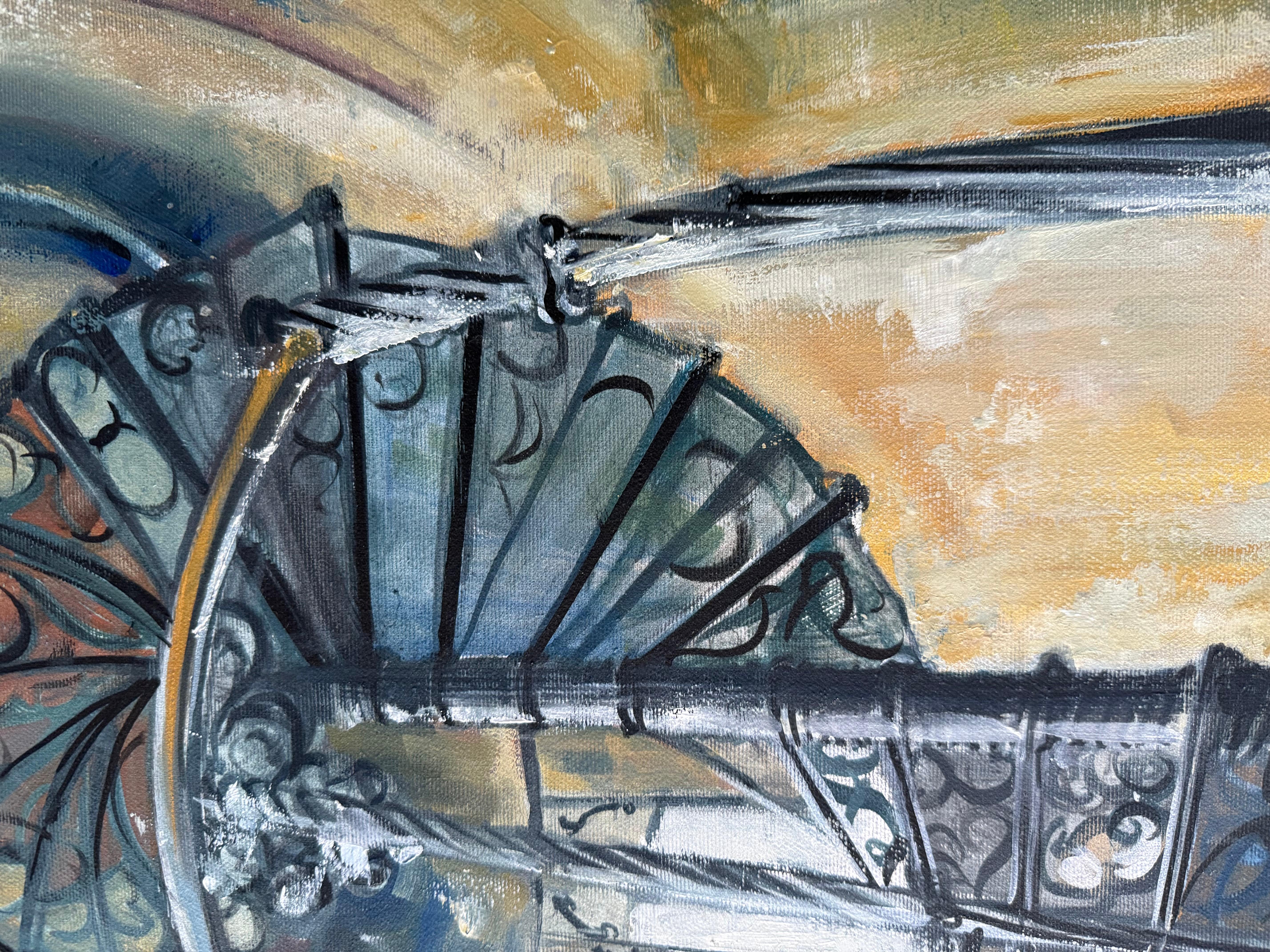 THE TOWER – originales großes Ölgemälde Paula Craioveanu  55x40in im Angebot 4