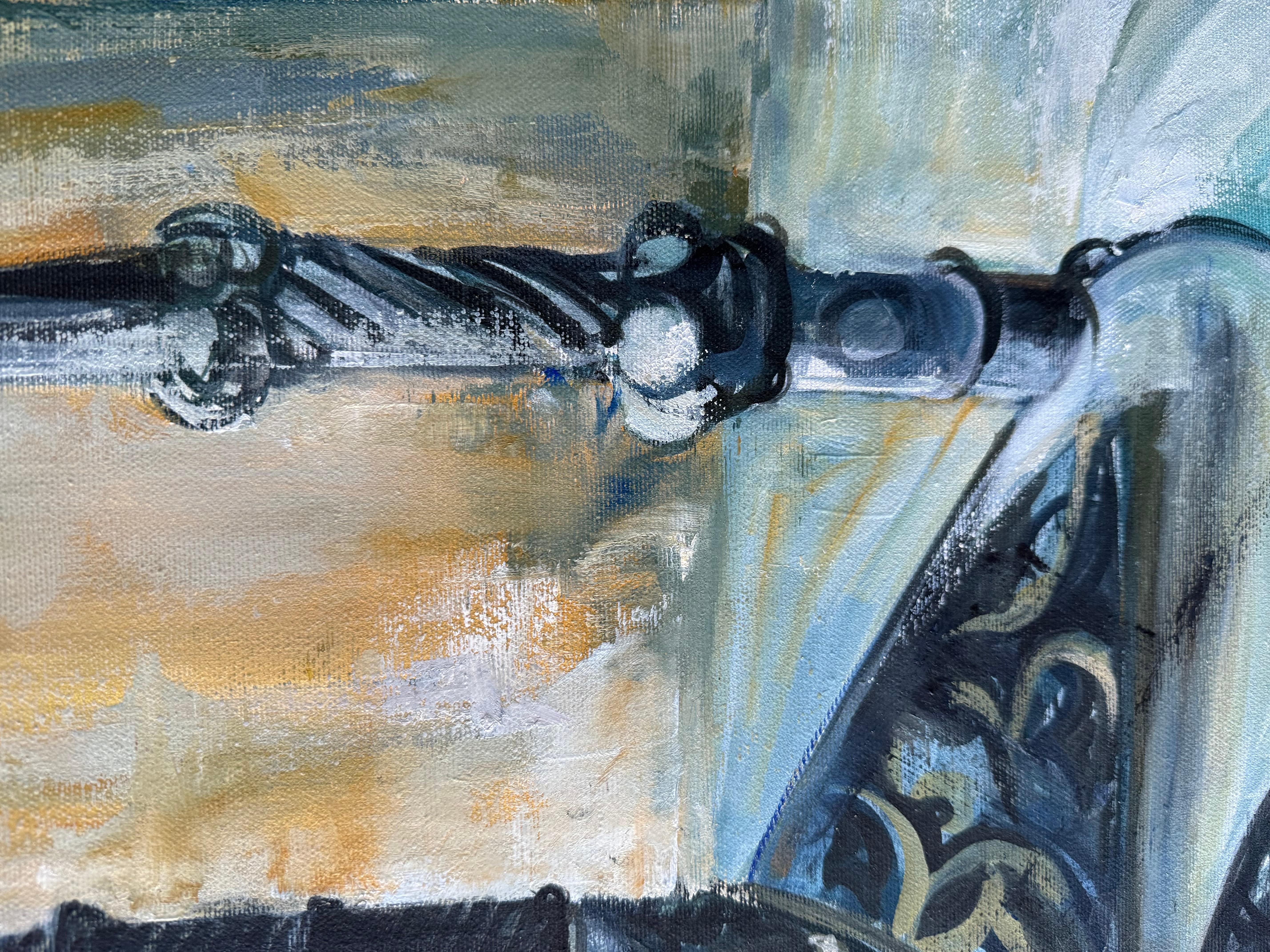 THE TOWER – originales großes Ölgemälde Paula Craioveanu  55x40in im Angebot 5