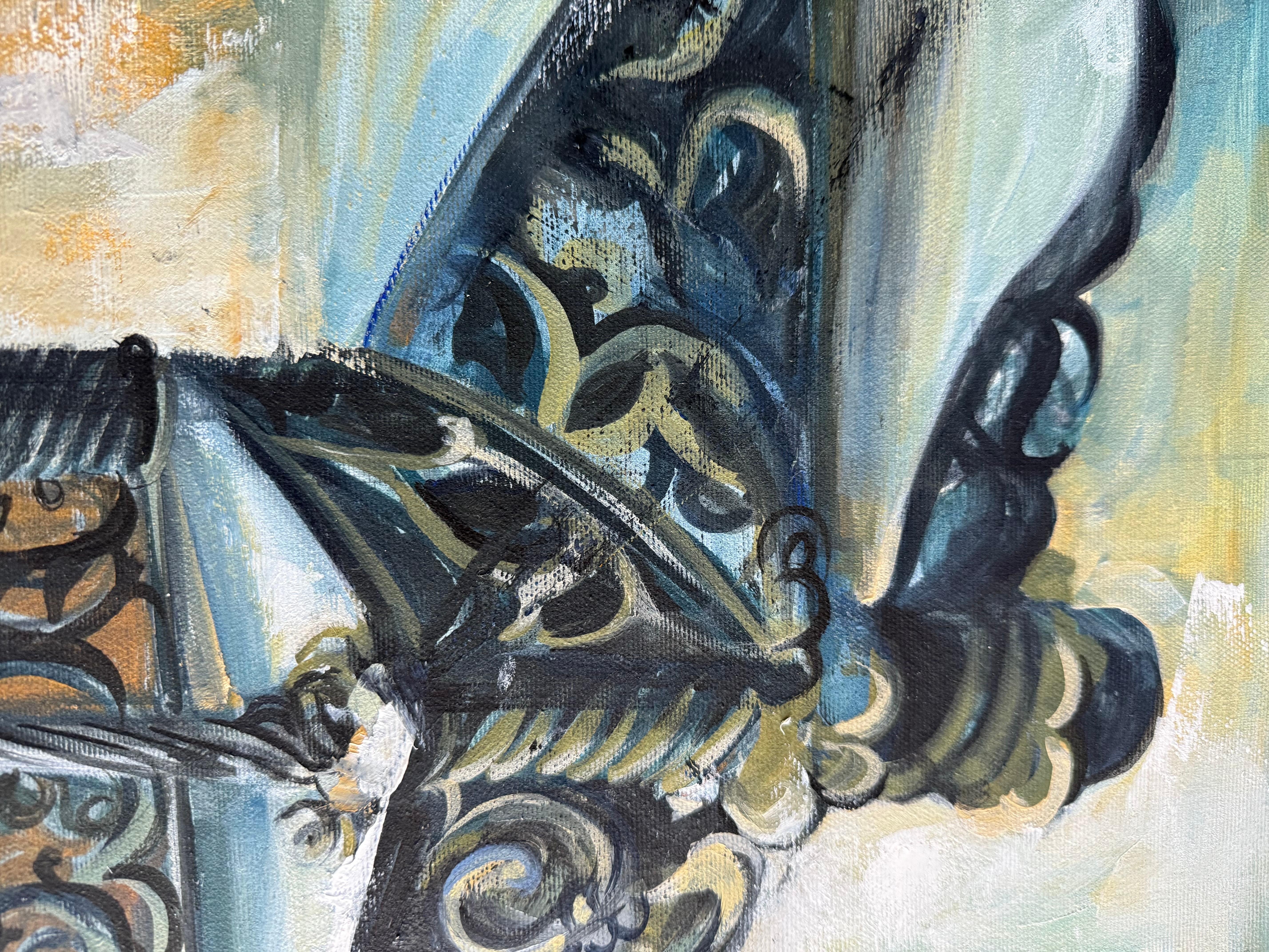 THE TOWER – originales großes Ölgemälde Paula Craioveanu  55x40in im Angebot 7