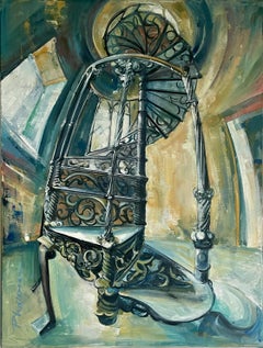 THE TOWER - original large oil painting Paula Craioveanu  55x40in