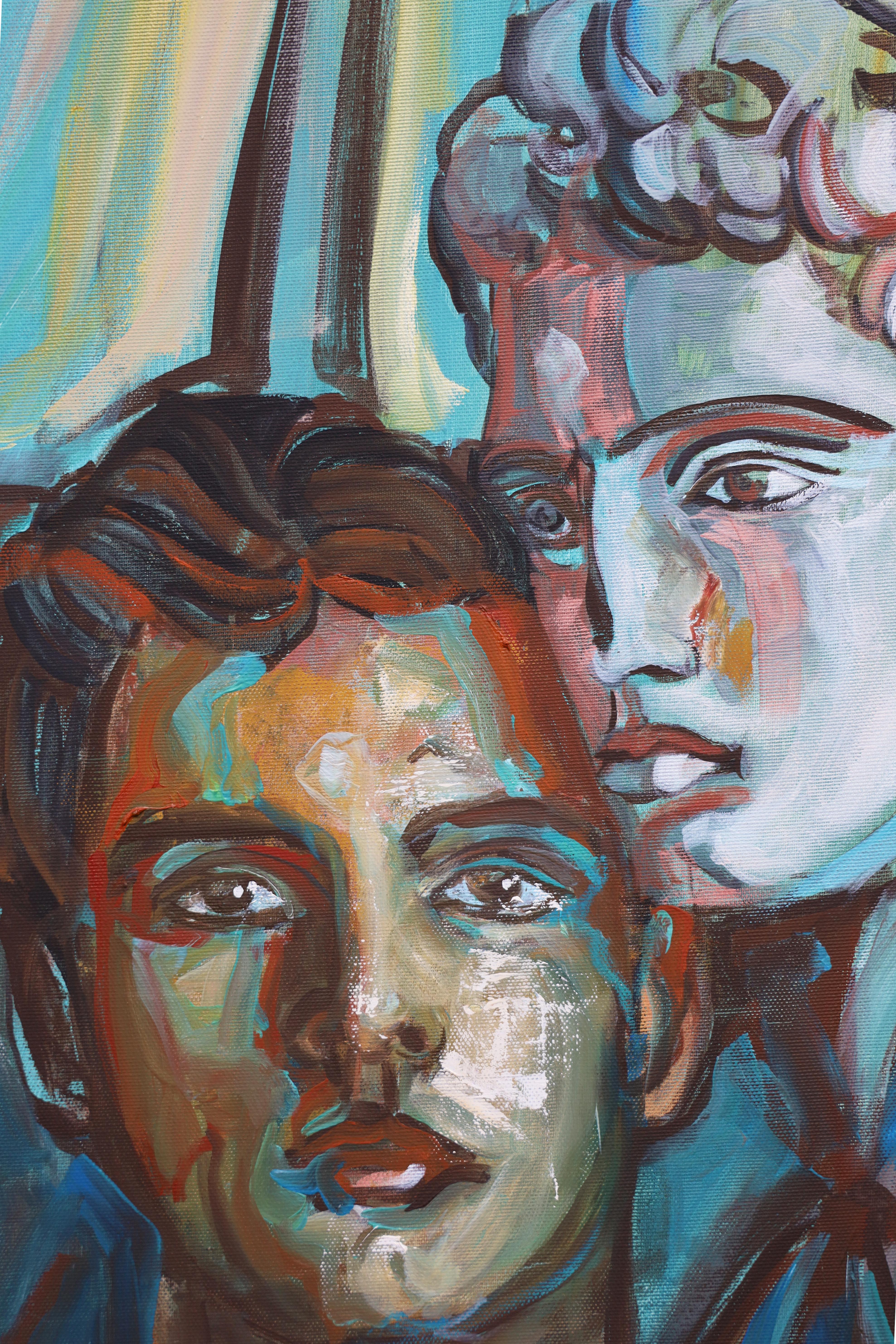 FADING INTO STONE 2 surreales Original Öl/Leinwand Paula Craioveanu im Angebot 1