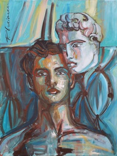 FADING INTO STONE 2 óleo/lienzo original surrealista Paula Craioveanu