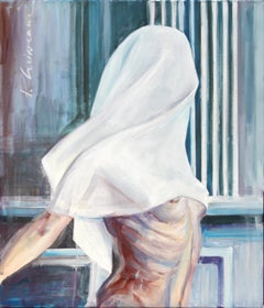 Bajo el velo 2 desnudo arte original óleo/lienzo por Paula Craioveanu