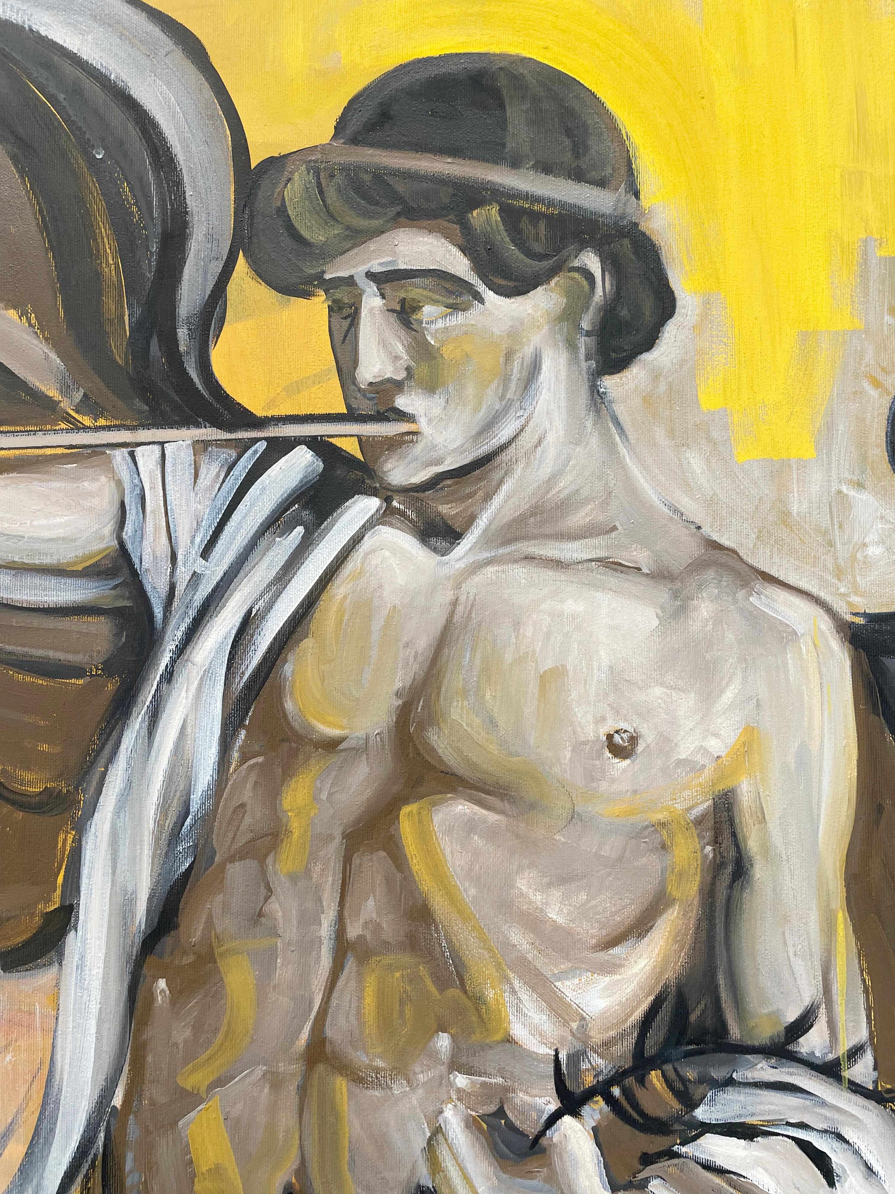 WINGED GENIUS – Originalgemälde von Paula Craioveanu, Neo- Mythologie im Angebot 1