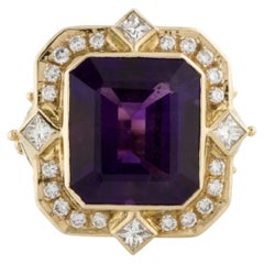 Paula Crevoshay 11.6 Carat Amethyst and Diamond Ring, Brilliant
