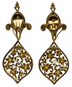 Paula Crevoshay: 18 Karat Gelbgold und Edelstein-Ohrclips-Set
