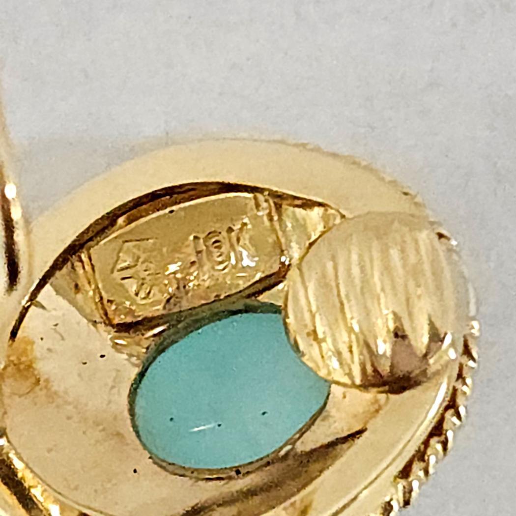 Donna Orecchini con acquamarina in oro giallo 18kt di Paula Crevoshay - ovali cabochon, 2,5ctw in vendita