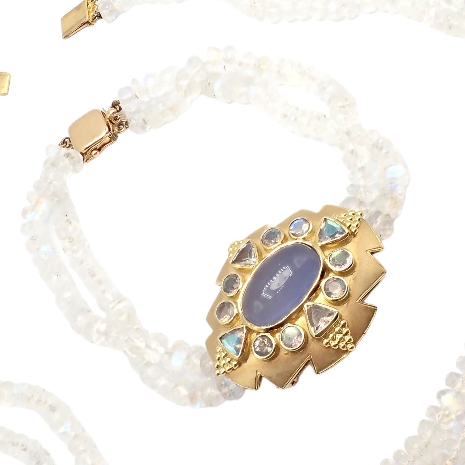 Paula Crevoshay Yellow Gold Moonstone Chalcedony Brooch Bracelet Necklace Set en vente 4