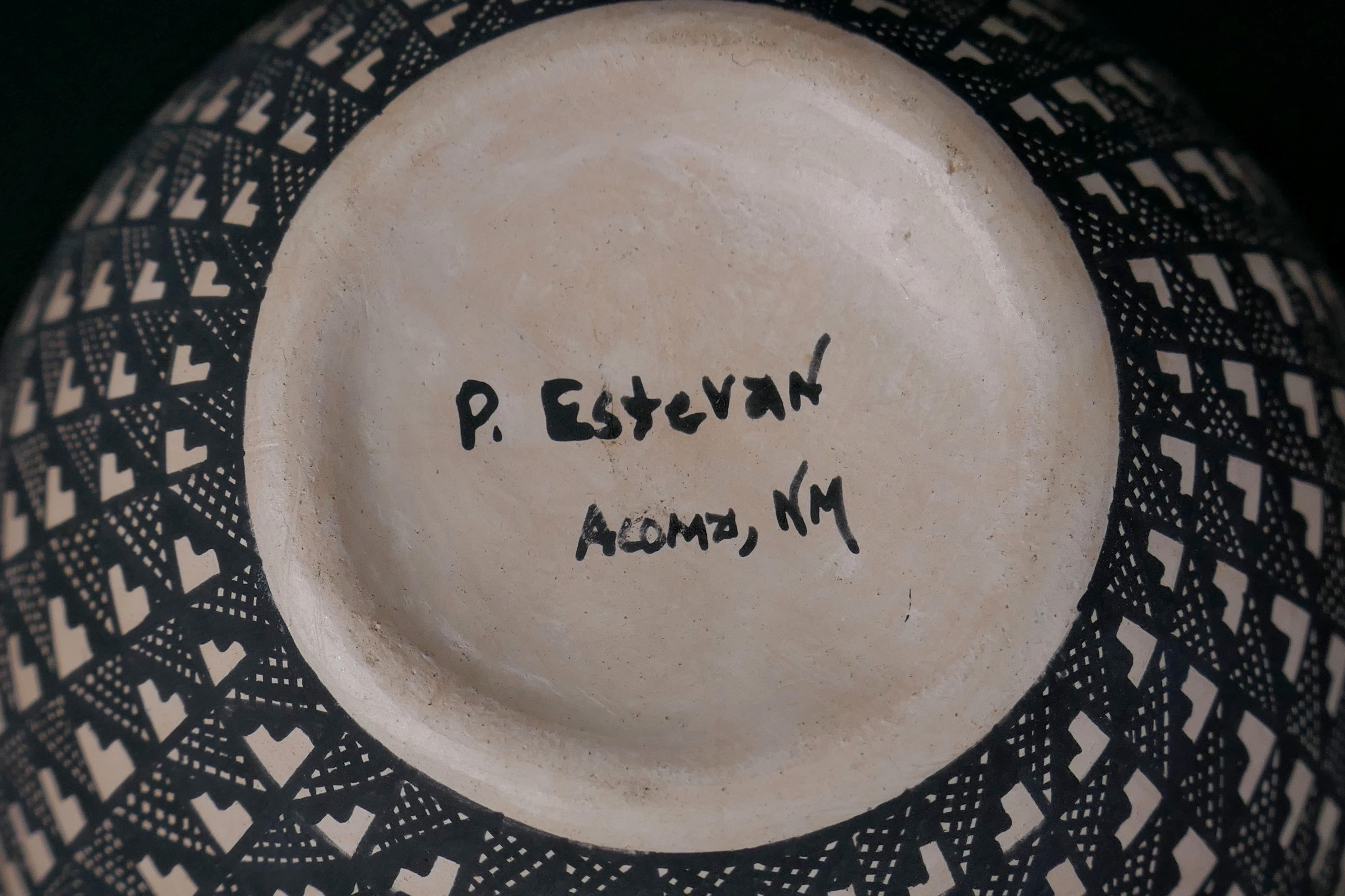Paula Estevan Acoma Pueblo Small Eye Dazzler Weed Pot Vase 2