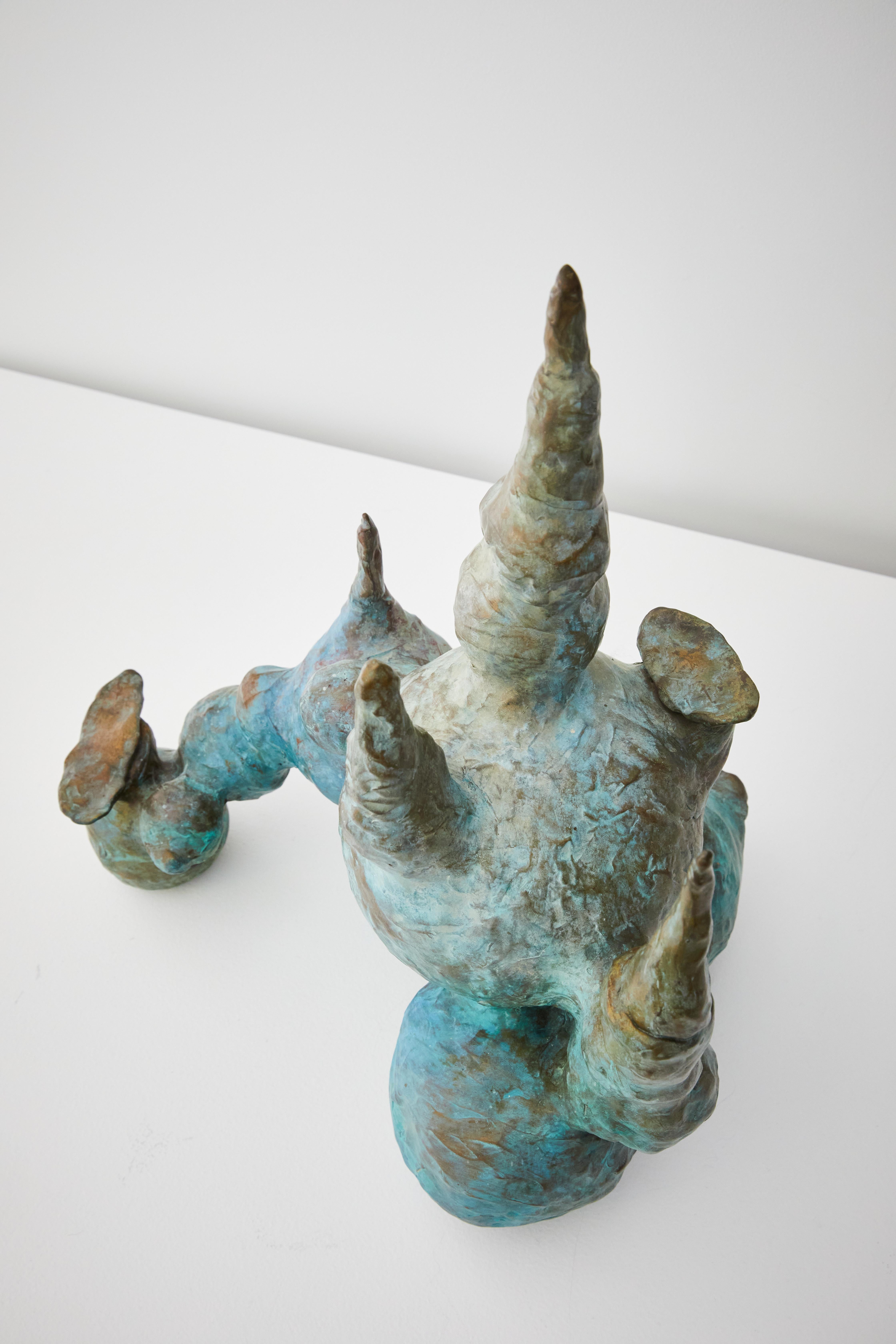 Paula Hayes
Feathers, 2020 
Cast bronze with patina

Drawing inspiration from Paracelsus's idea of “Gnomus” (earth) and various architectural structures, Hayes created her interior world where the wild plants grow through the seasons.