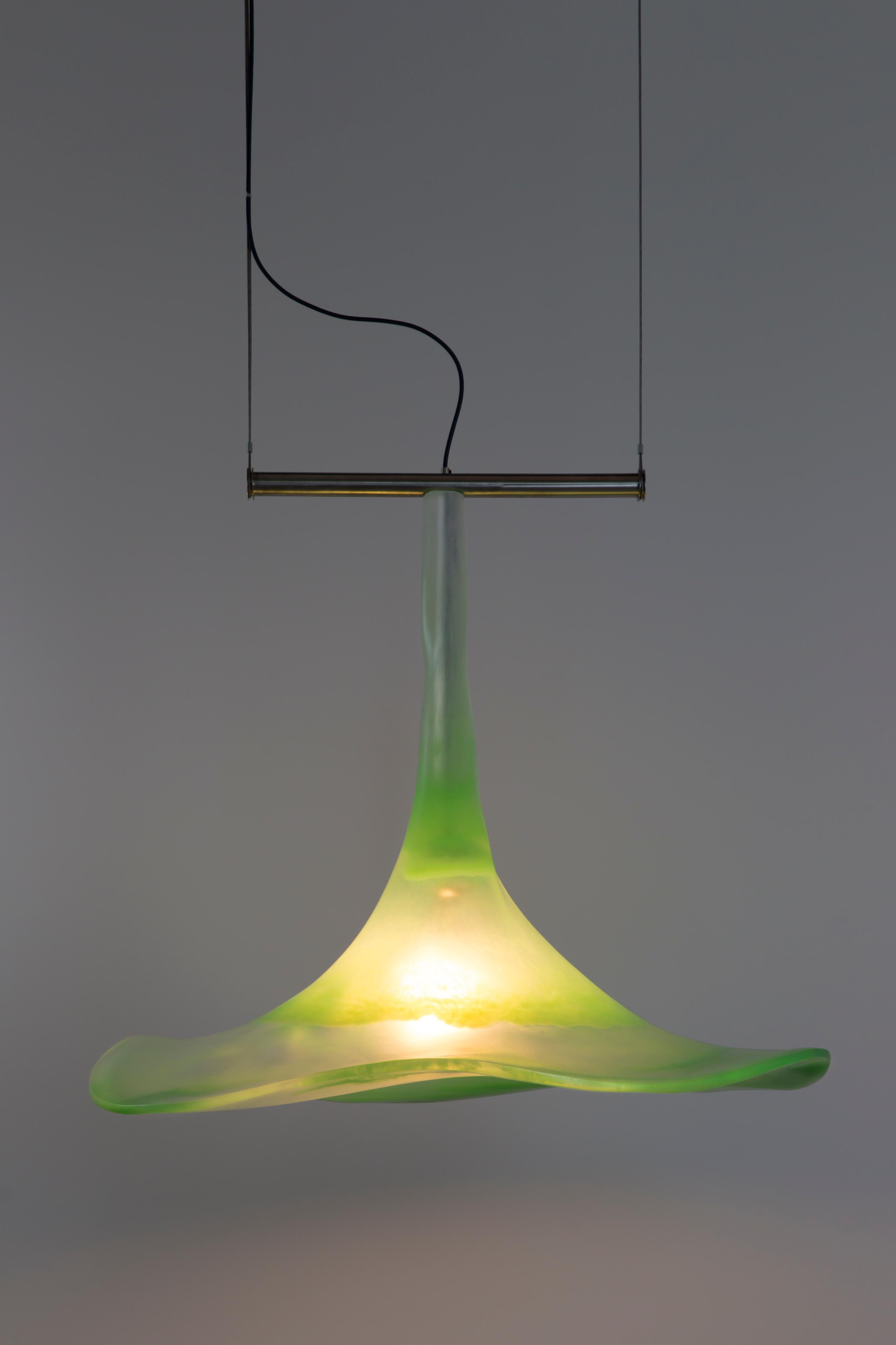 Cast Paula Hayes Trapeze Chandelier For Sale