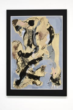 Habitus 3 - painting, young artist, German, muted colours, abstract, ink, oil