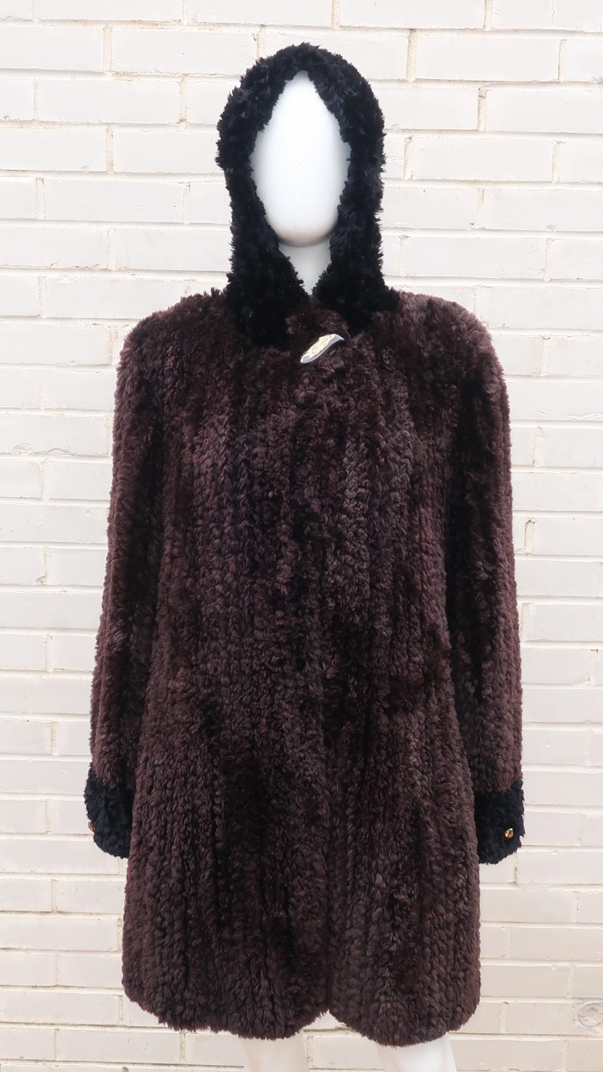 Paula Lishman Beaver Fur Knit Hooded Coat 2