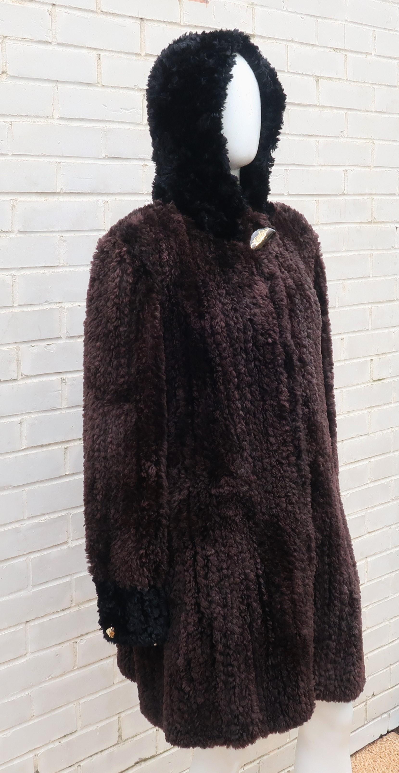 Paula Lishman Beaver Fur Knit Hooded Coat 3