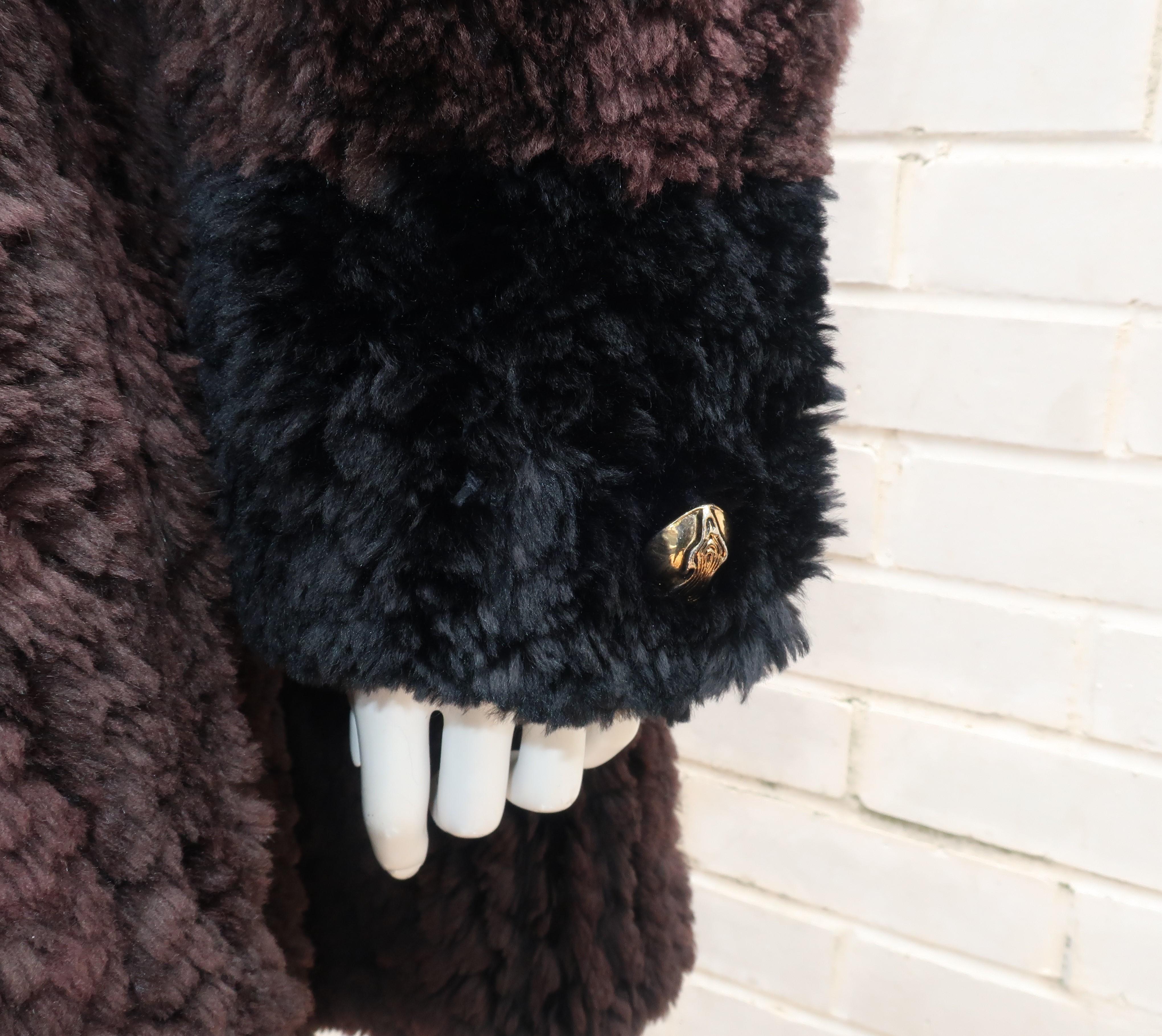 Paula Lishman Beaver Fur Knit Hooded Coat In Good Condition In Atlanta, GA