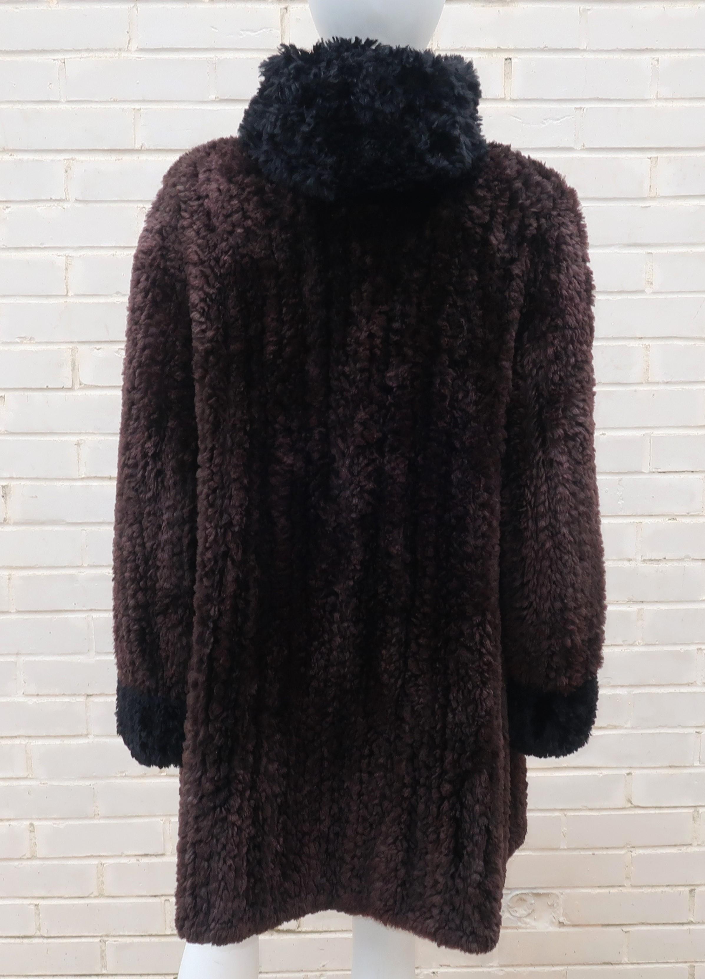 Paula Lishman Beaver Fur Knit Hooded Coat 1