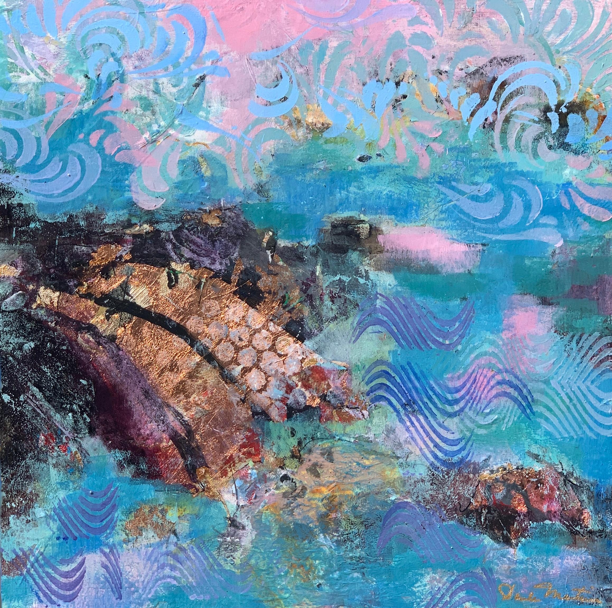 Shipwreck, Abstract Painting - Mixed Media Art by Paula Martino