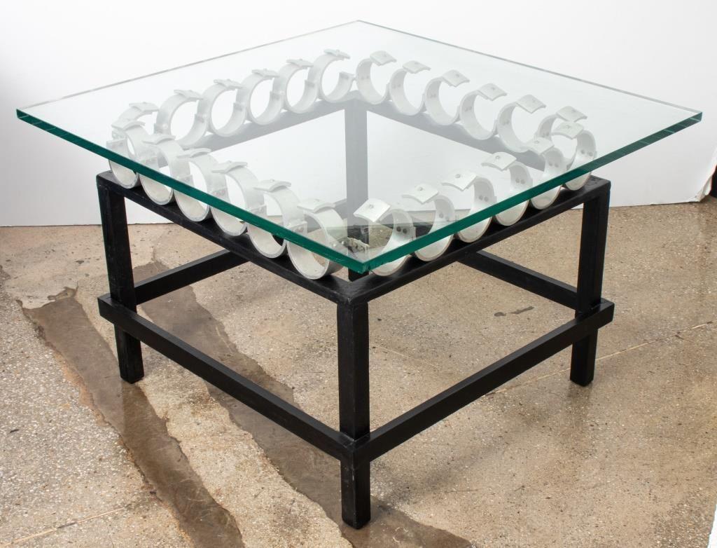 Paula Meizner „24 in a Square“ Niedriger Tisch mit Glasplatte im Angebot 6