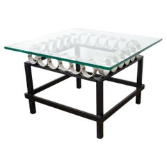 Paula Meizner "24 in a Square" Glass-Top Low Table