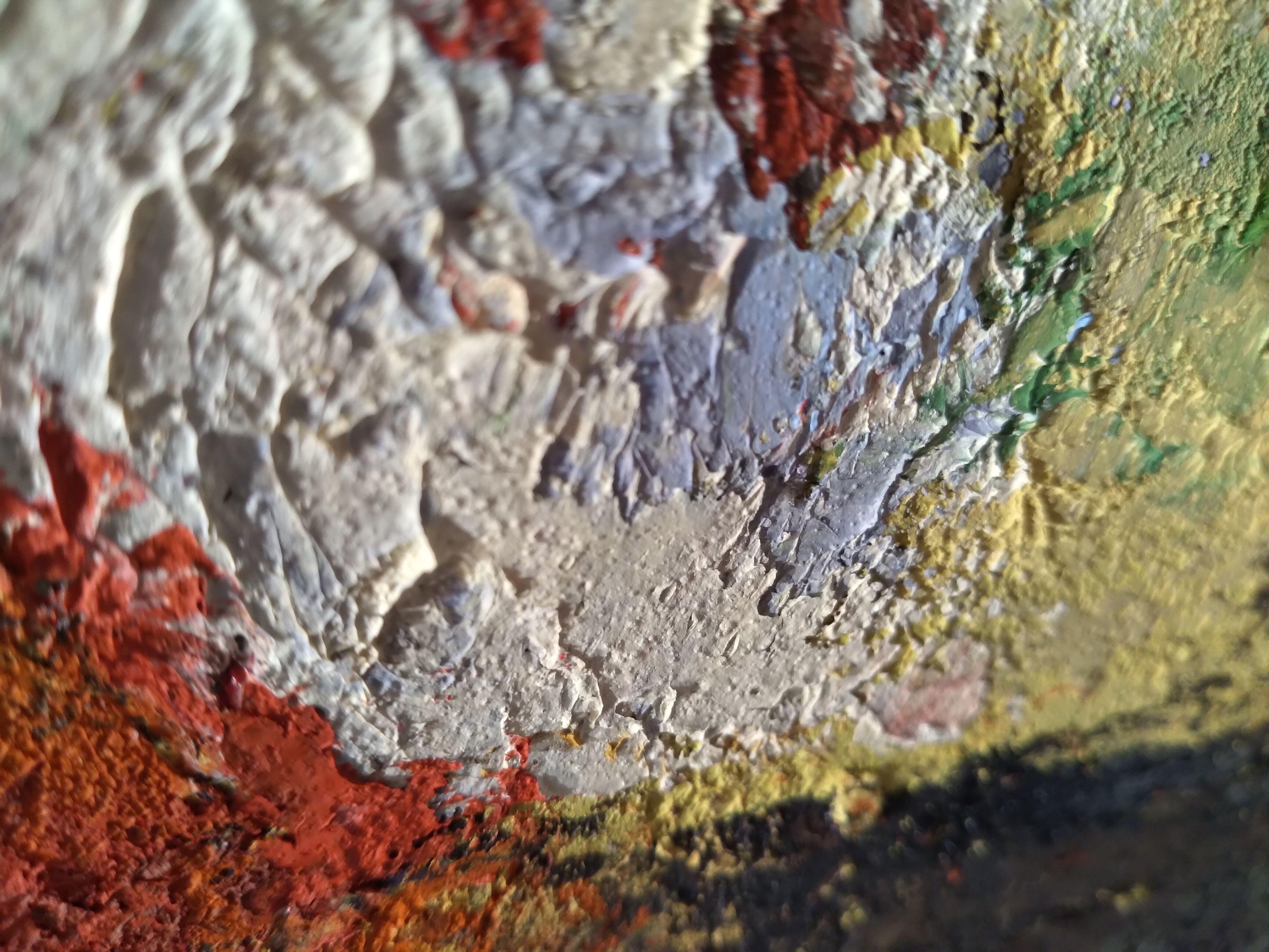 Pittura a olio a cera fredda su tela.  Ricco di colori e texture: Pittura :: Impressionista :: Questo pezzo viene fornito con un certificato ufficiale di autenticità firmato dall'artista :: Pronto da appendere: No :: Firmato: Yes :: Posizione della