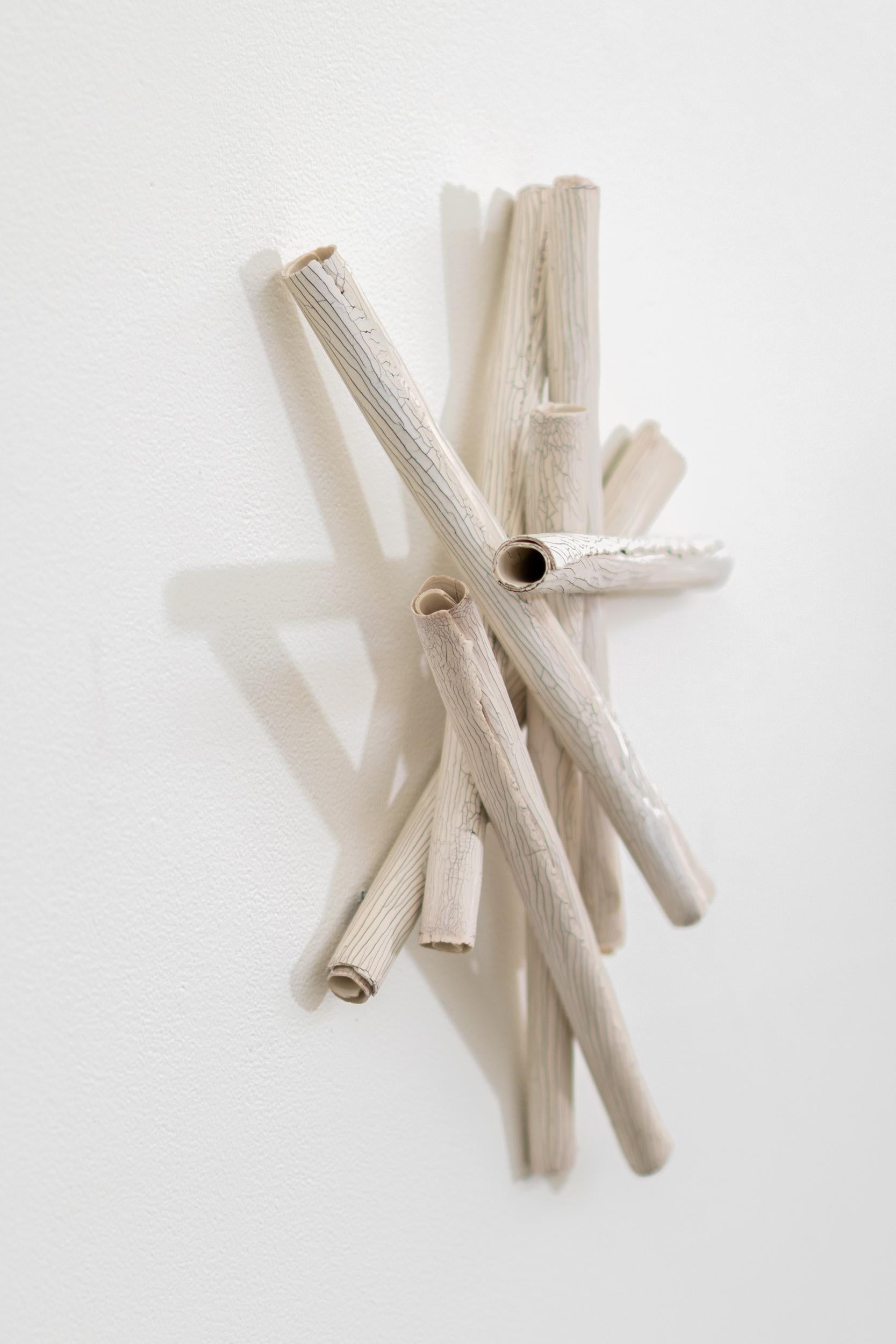 Amass X - zeitgenössisch, abstrakt, Porzellan, Wandskulptur (Zeitgenössisch), Sculpture, von Paula Murray