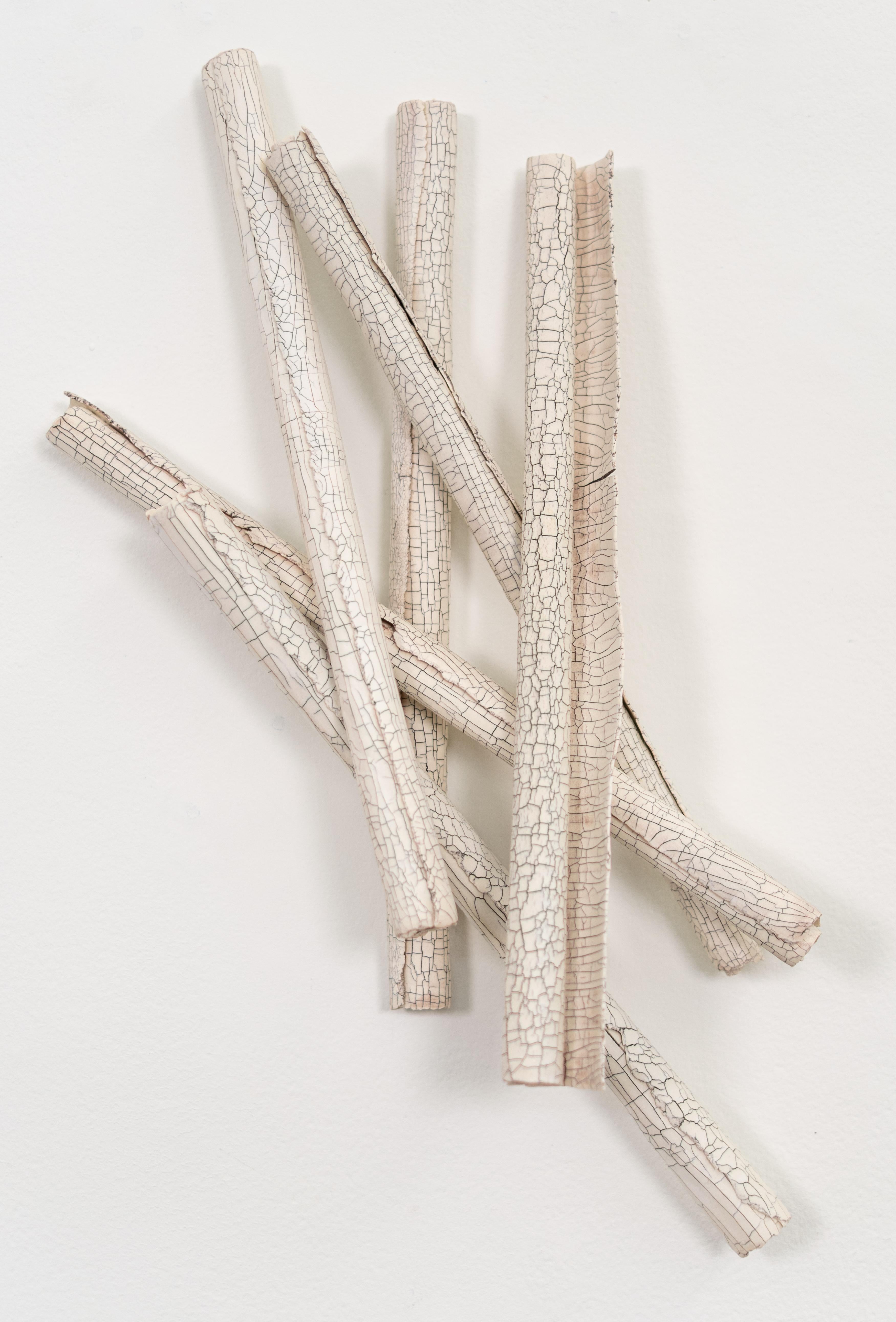 Paula Murray Abstract Sculpture - Amass XIX - Ceramic Wall Sculpture, Contemporary, Scrolls