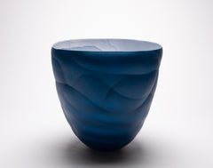 Blue Migration - minimal, contemporary, abstract, porcelain vessel, sculpture