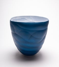 Blue Migration - minimal, contemporary, abstract, porcelain vessel, sculpture