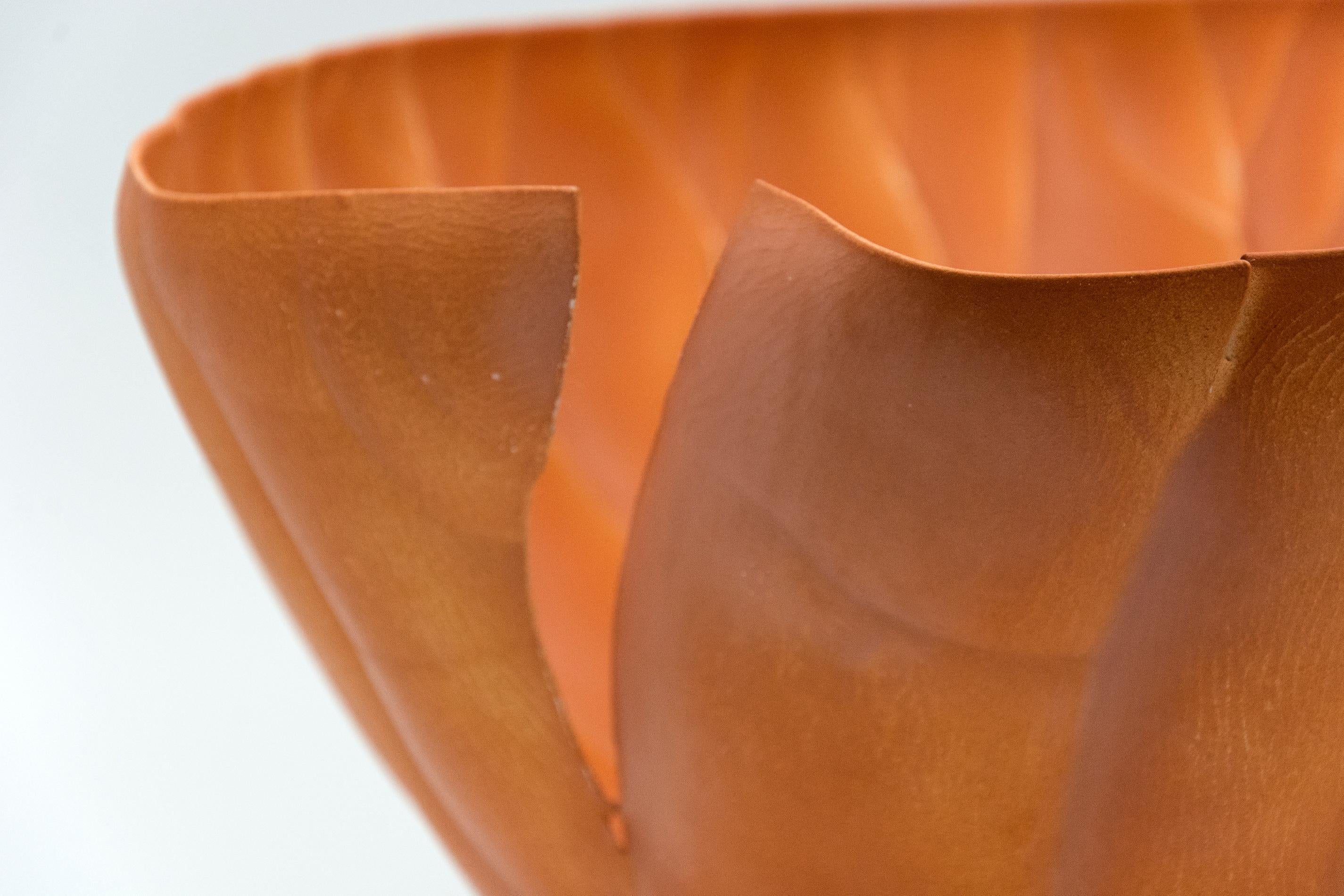 Canyon Crevice Bowl - intricate, hand-shaped, porcelain clay vessel - Contemporary Sculpture by Paula Murray