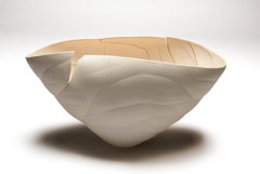 Inner Landscape - creamy white, contemporary, abstract, porcelain, sculpture