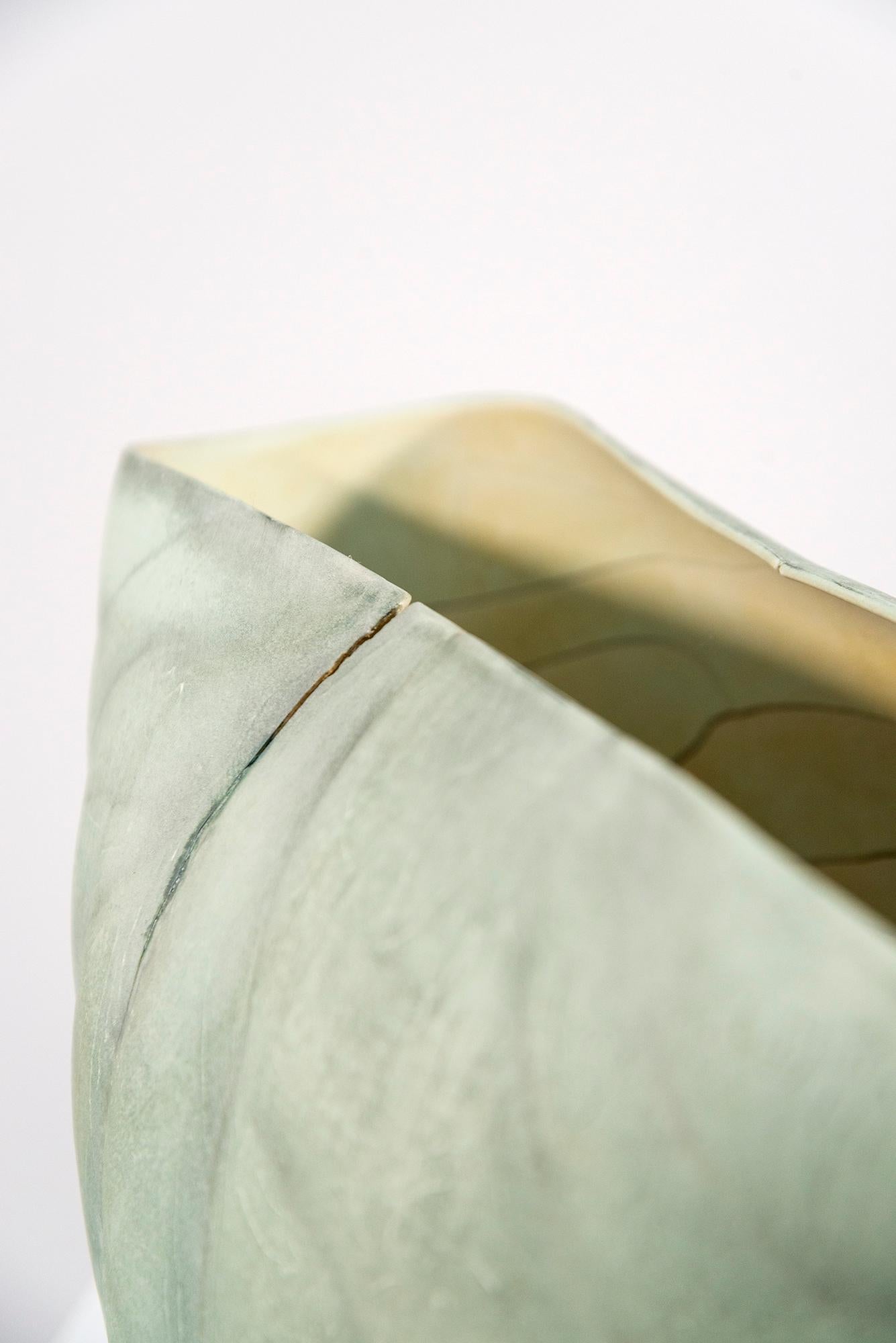 Musgo - verde, decorativo, contemporáneo, abstracto, porcelana, escultura en venta 3
