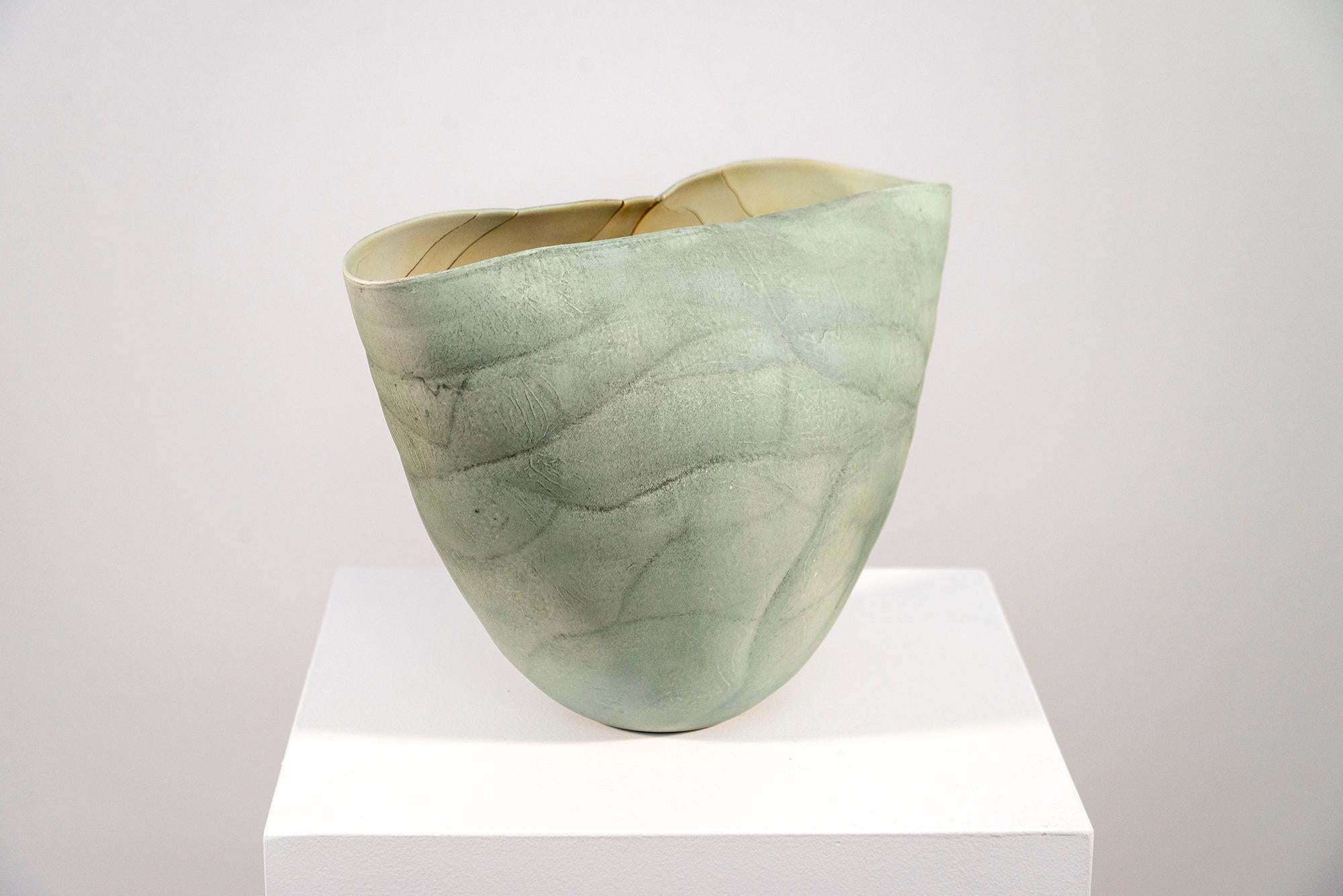 Musgo - verde, decorativo, contemporáneo, abstracto, porcelana, escultura en venta 4