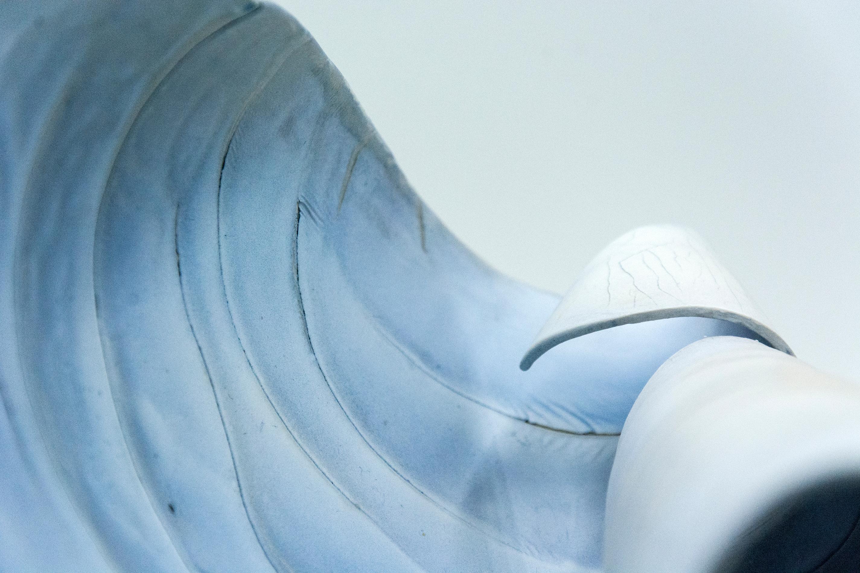 Porcelain Wave - Blue Abstract Sculpture by Paula Murray