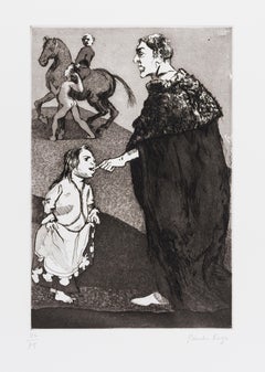 Vintage Bait -- Etching, Aquatint, Human Figure, Contemporary Art by Paula Rego