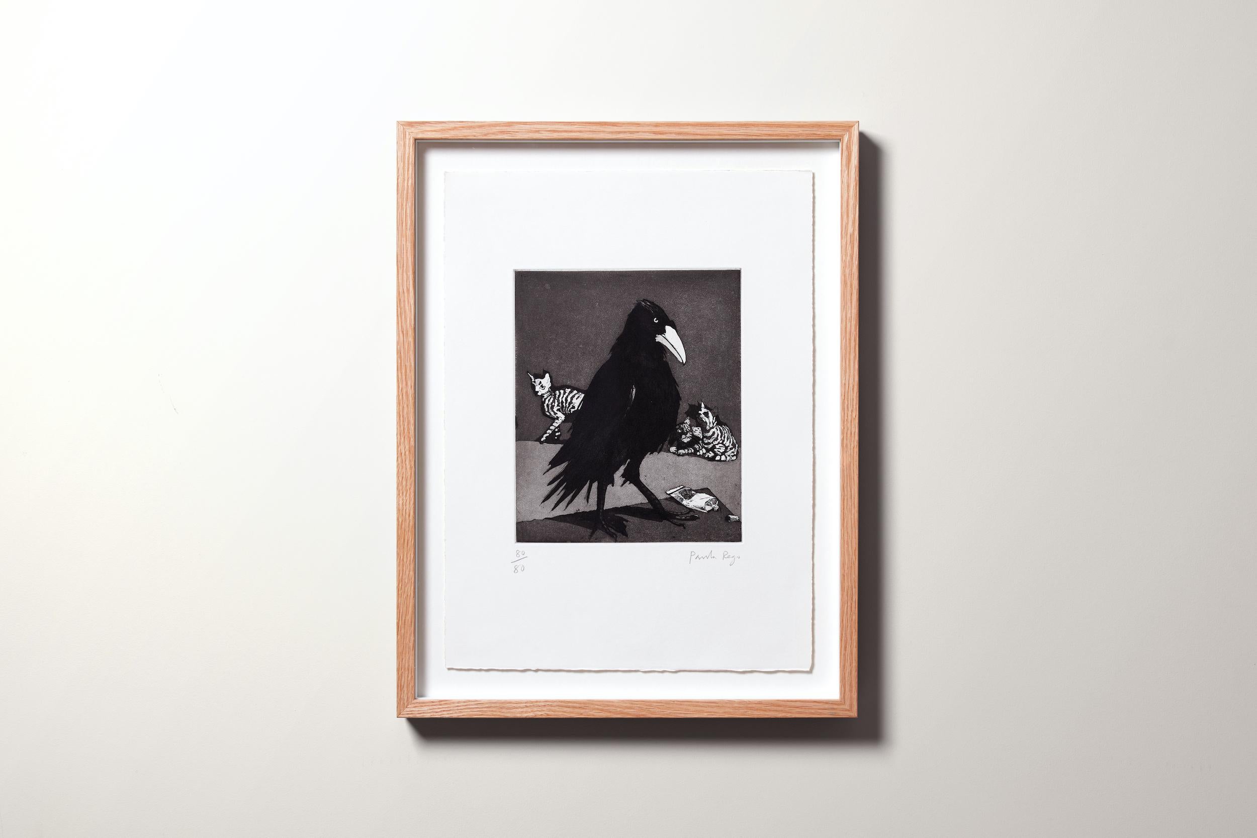 Crow-- Print, Etching, Aquatint, Nine London Birds by Paula Rego For Sale 1