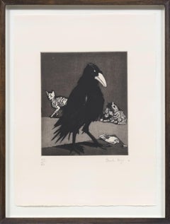 Crow -- Print, Etching, Aquatint, Nine London Birds by Paula Rego