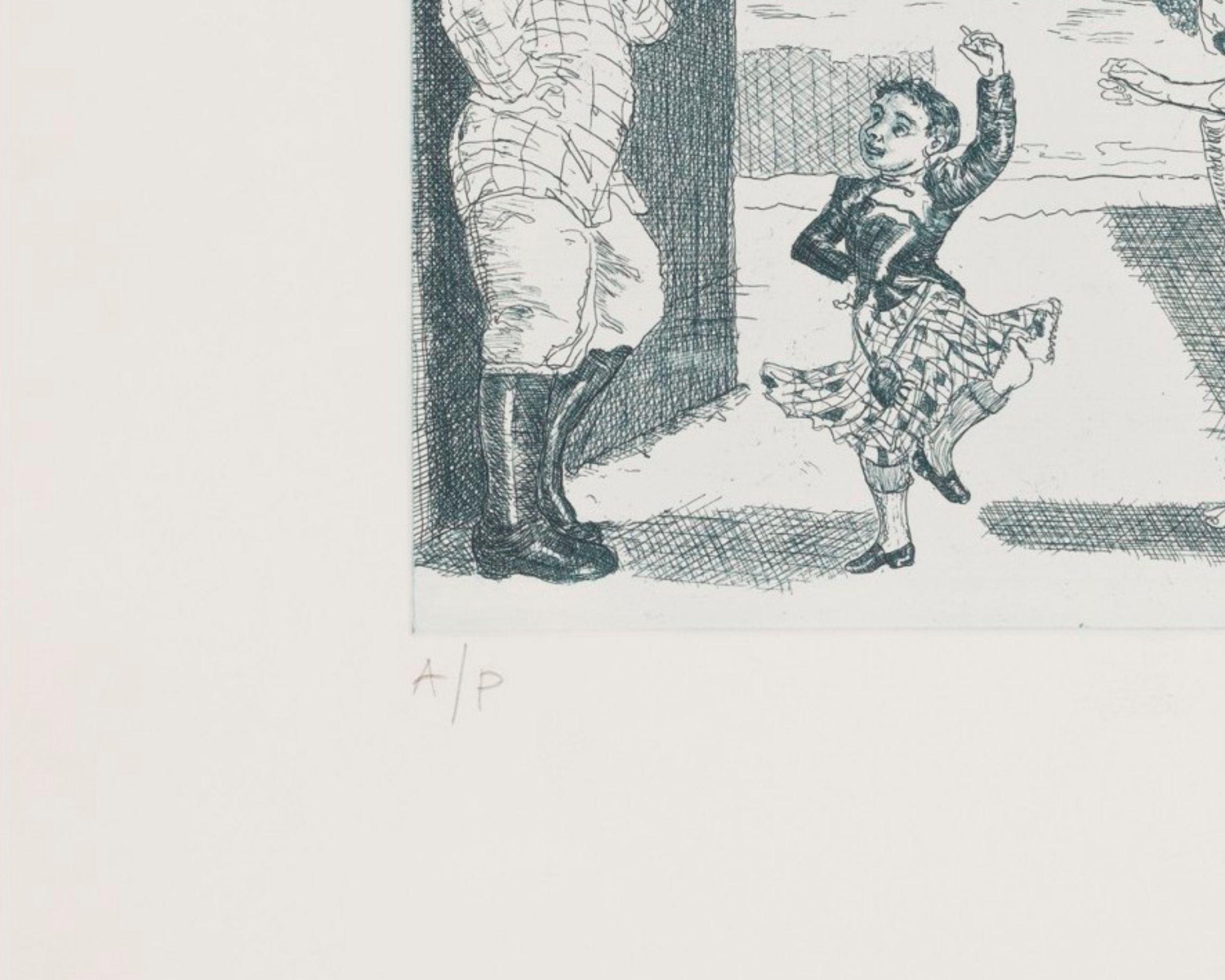 Dance to your Daddy, 1989
Paula Rego

Etching in colours, on velin Arches
Signed and inscribed 'A/P' in pencil
An artist’s proof aside from the edition of 50
From Nursery Rhymes
Printed by Culford Press, London
Co-published by the artist and