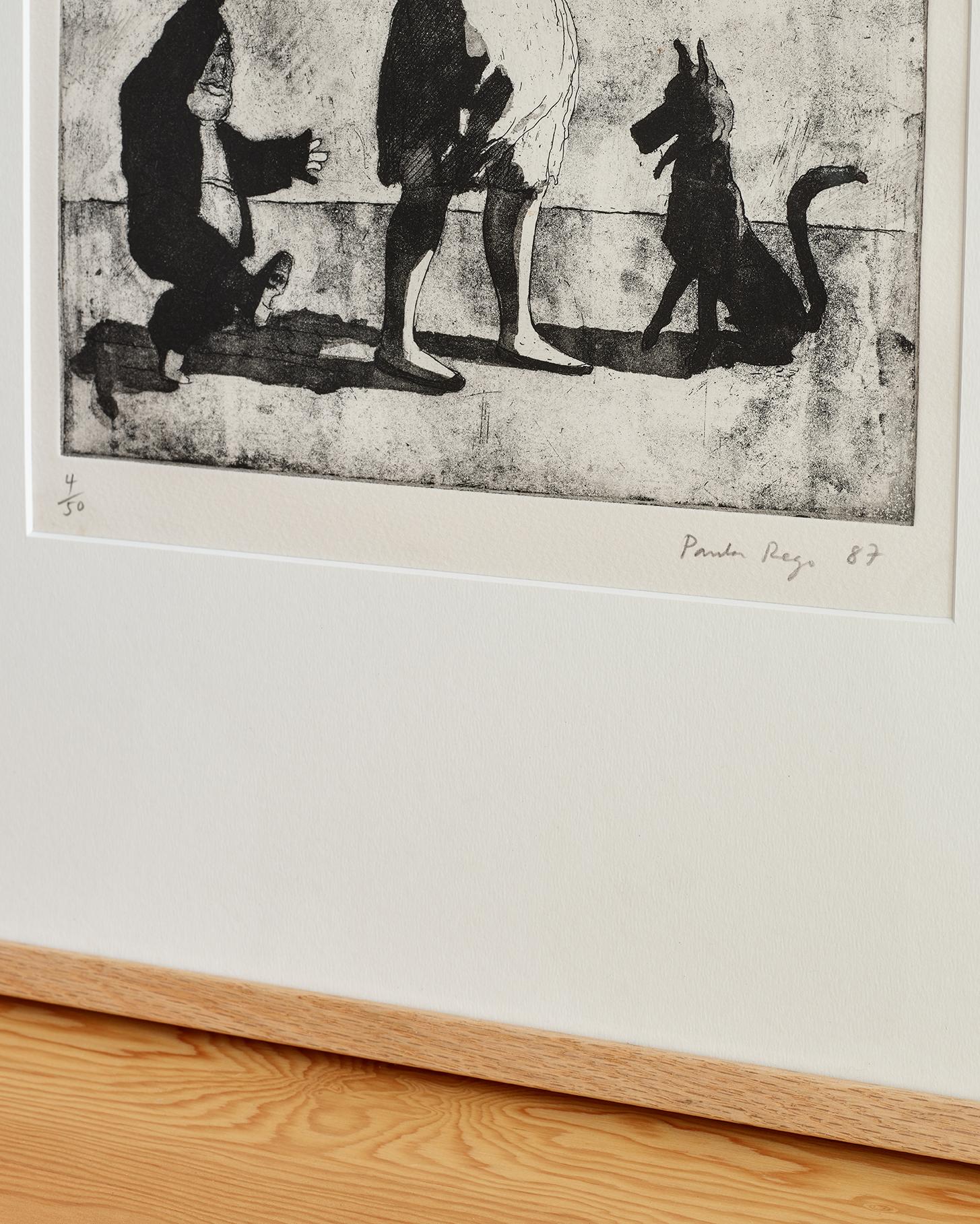 Ragazza con omino e cane -- Stampa, acquaforte, acquatinta di Paula Rego in vendita 2