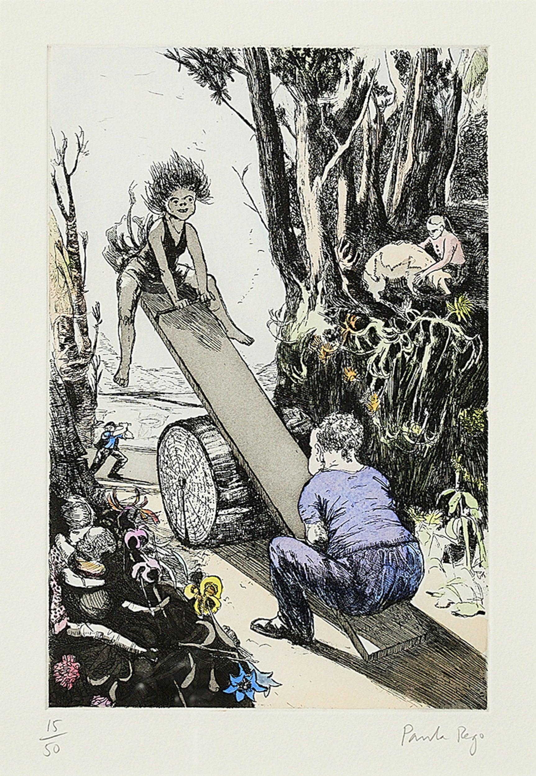 See-saw, Margery Daw -- Druck, Radierung, Kinderbuch „Nachbildung“ von Paula Rego