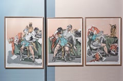 Shakespeare's Room -- Triptych, Lithograph, Contemporary by Paula Rego