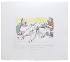Sin título (regalo de Navidad) -- Grabado, Aguafuerte, Coloreado a mano, Arte de Paula Rego