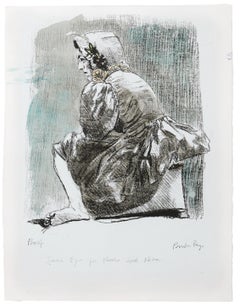 Sans titre [Jane Eyre] - Impression, lithographie, coloration à la main, art de Paula Rego