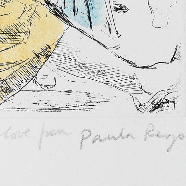 Untitled [Woman with Red Wine] -- Etching, Hand-coloured, Art by Paula Rego 1