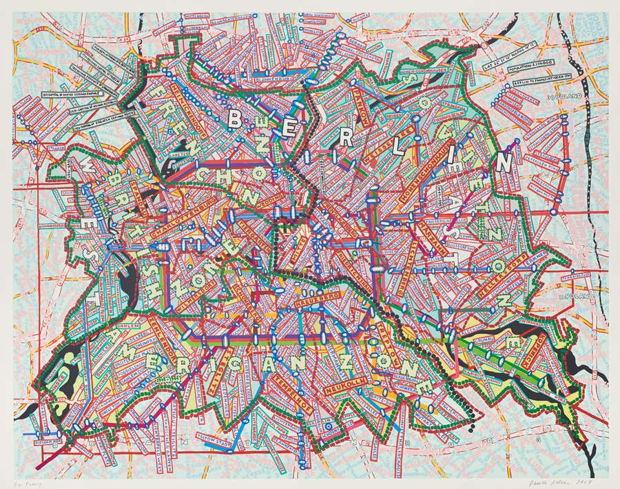 Berlin - Paula Scher, Maps, Screenprint, Contemporary Art