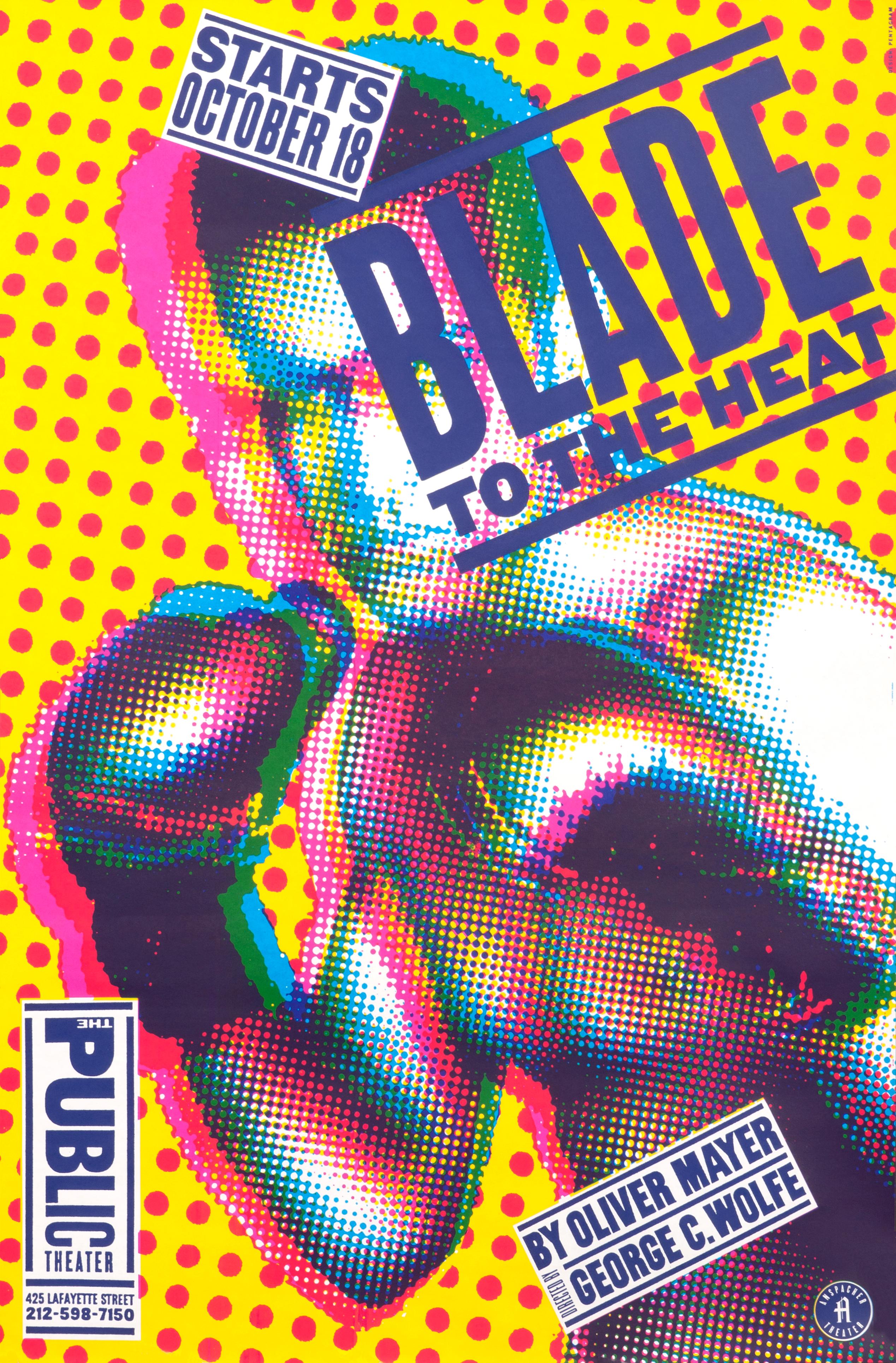"Blade to the Heat by Oliver Mayer - Public Theater" Original Boxing Poster - Print by Paula Scher